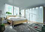 LOFT 02726 19 Bianco-Eiche-NB Gl.weiß außen 3SK Bett 180x200cm Holz-KT 48cm m.Bel. Var.