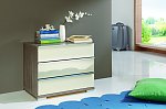 LOFT 2824 13 Nachtschrank,3Z.Glas magnolie,Korpus TrueffeleicheNB