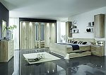 VALENCIA 20219 12 Eiche-saegerauNB Bett mSK DTS300cm,2Spt Beimoebel