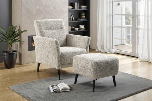 Talvi Sessel Hocker Delia ivory Fuß-Var.1 Metall schwarz matt